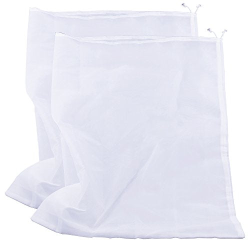75 Micron Nylon Straining Bag Fine Mesh Food Strainer Bag, Multi Purpose Food Grade Filter Bag for Nut Milk, Juice, Cold Brew, Home Brewing (25.39" x 18.89", 2 Packs) - color: 2 Packs, size: 25.39" x 18.89"