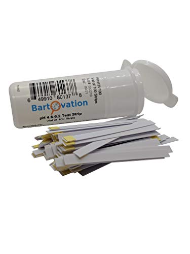 Bartovation 4.6 to 6.2 pH Test Strips, 100-Pack | Acidity Test Strips for Beer Making, Homebrew, made in USA