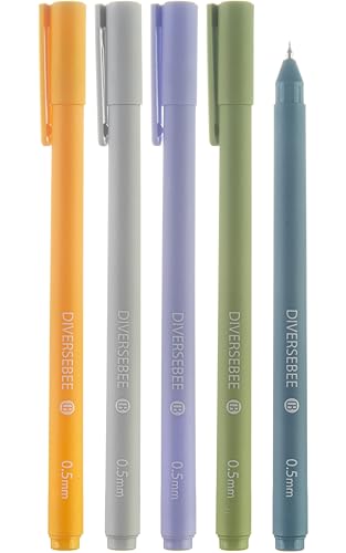 DIVERSEBEE Assorted Gel Ink Pens, 0.5 mm Gel Pens Fine Point, Cute Fine Tip Bible Pens No Bleed Through, Bible Study Journaling Supplies, 5 Pack Set (Cactus) - color: Cactus, size: 1 Count (Pack of 5)