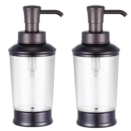 Vintage Style Soap Dispenser Bottles, 16oz 2 Pack | Bathroom Soap Dispenser Set, Home Decor, Farmhouse & Kitchen Decor - color: Bronze-2pcs