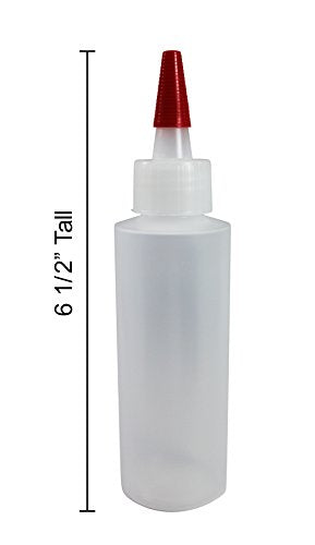 Pinnacle Mercantile Small Squeeze Bottles 4 Oz Squeeze Bottle Set, Mini Squeeze Bottles With Long Red Tip, LDPE Food Grade Plastic Dispensing Pack of 8