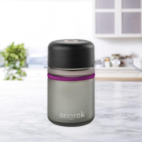 ONGROK Glass Storage Jar, 180ml, 3 Pack | UV Herb/Spice Jar with Child‑Resistant Lid, Color‑Coded Glass Containers to Preserve Smell and Aroma - size: 180ML - 3 Pack