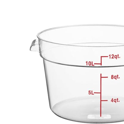 TrueCraftware- 12 Quart Clear Round Food Storage Container Polycarbonate- Commercial Reusable Food Container Canister with Measurement Markings for Meal Prep Pantry Kitchen - size: 12 Quart