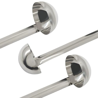 10 Oz Stainless Steel Ladle, 3 Pcs, 15" Long Handle | Sturdy Soup Ladle, 4.17" Bowl Diameter, For Stirring, Portioning and Serving, Restaurants and Home Use - size: 10 oz