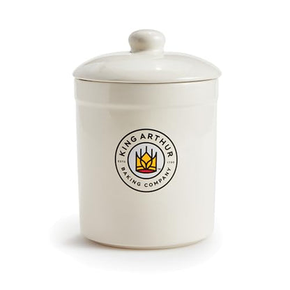 King Arthur Baking Company Classic Sourdough Storage Crock, Ceramic, Non-Reactive Glaze, 1-Quart Capacity - size: 1-Quart Capacity, Ceramic