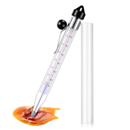 Photect Candy Thermometer with Pot Clip 8" Deep Fry Oil Thermometer for Candy Making Instant Read Cooking Food Sugar Syrup Jam Jelly Oil Temperature Kitchen Accessories(Black,1 Pcs) - color: Black