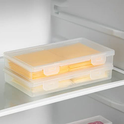 2 Pack - Cheese Storage Containers with lids airtight, Keeps Cheese Fresh and Delicious Cheese Box for Fridge