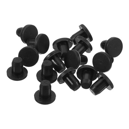uxcell 32 Pieces Black Rubber Stopper, 5.3mm Plug Holes for 5mm/0.2" Hole - size: 5 mm