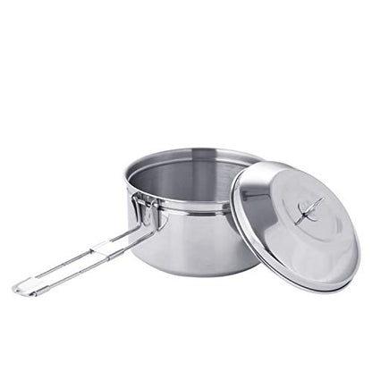 Fire-Maple Antarcti 1.0 Liter Stainless Steel Camping Bowls with Locking Lid, Camping Cook Pot Folding Handle - size: 1.1 Quarts camping bowl