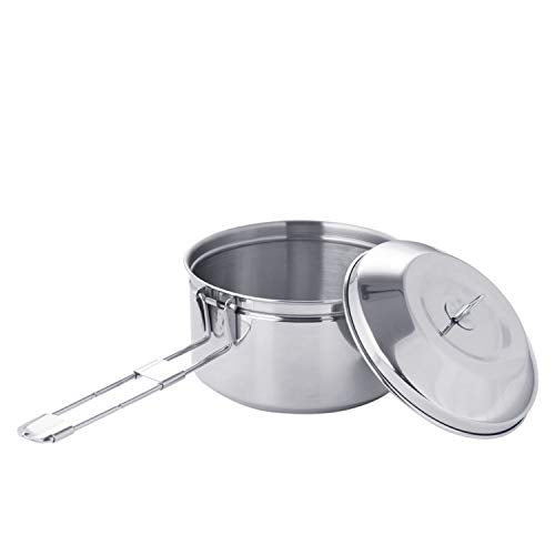 Fire-Maple Antarcti 1.0 Liter Stainless Steel Camping Bowls with Locking Lid, Camping Cook Pot Folding Handle - size: 1.1 Quarts camping bowl