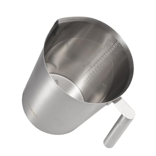 CURTA 18/8 Stainless Steel Measuring Cup with Round Handle and Pour Lip 64 OZ (8 Cup, 2000 ML) - color: Round Handle, size: 64 OZ (8 Cup, 2000 ML)