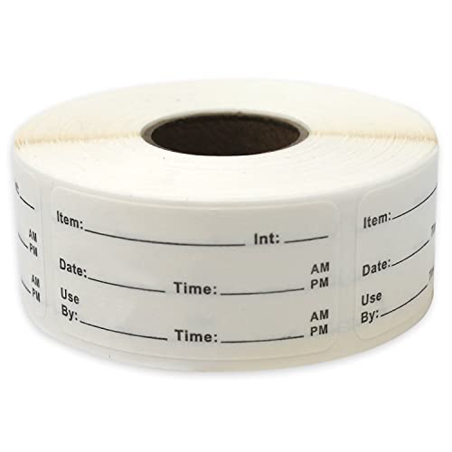 Dissolvable Food Labels Perfect for Glass, Metal, Plastic Reusable Containers 500 Labels per roll 1x2 inch Dissolves in Water in 30 sec Leaves no Residue. Made in USA (Black)