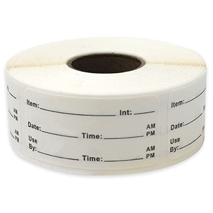 Dissolvable Food Labels Perfect for Glass, Metal, Plastic Reusable Containers 500 Labels per roll 1x2 inch Dissolves in Water in 30 sec Leaves no Residue. Made in USA (Black)