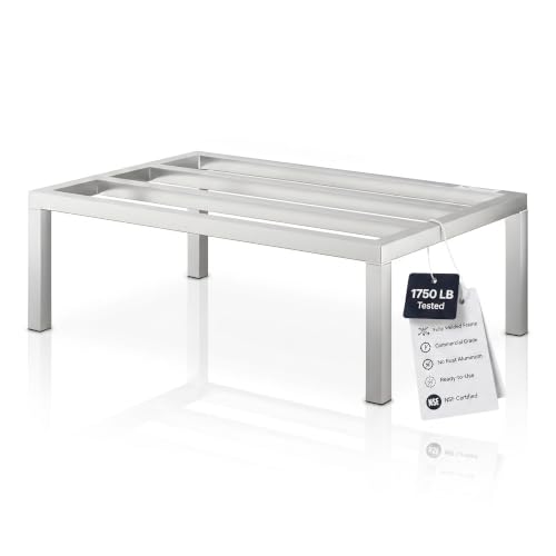 36" x 24" x 12" Aluminum Dunnage Rack – Heavy Duty Floor Storage Stand, NSF for Commercial Use - size: 36"W x 24"D x 12"H