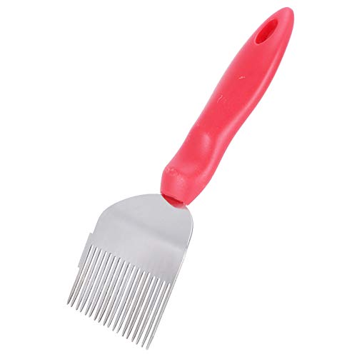 ZJchao Stainless Steel Bee Uncapping Fork with Plastic Handle Honey Scraper for Beekeeping Red