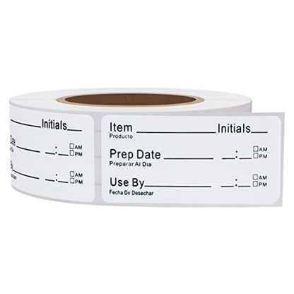 500pcs 1x2 Inch Removable Shelf Life Labels for Food Rotation Use by Food Preparation Stickers Expiration Prep Date Total 500 Labels Per Roll (Black) - color: Black
