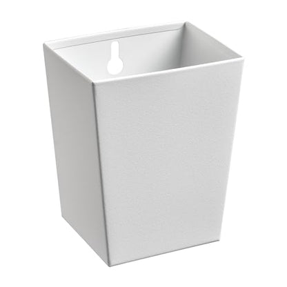 White Bottle Cap Catcher Wall-Mounted 3-1/2" Stainless Steel Cola Beer Top Bucket with Drain Opening Screw in Wood Post Fridge - color: White