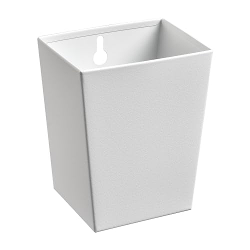 White Bottle Cap Catcher Wall-Mounted 3-1/2" Stainless Steel Cola Beer Top Bucket with Drain Opening Screw in Wood Post Fridge - color: White