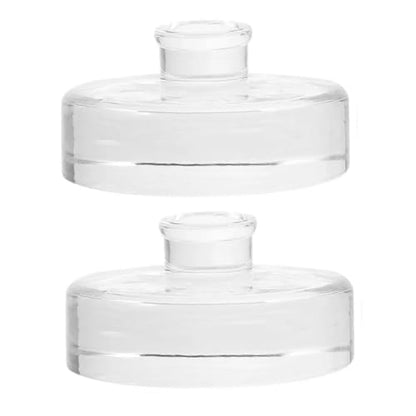 2 Pcs Fermentation Glass Weights for Wide Mouth Jars - Pickle Bottles with Sealing Lids for Efficient Fermenting - Durable, Transparent Fermenting Lids and Weights for Sauerkraut, Kimchi