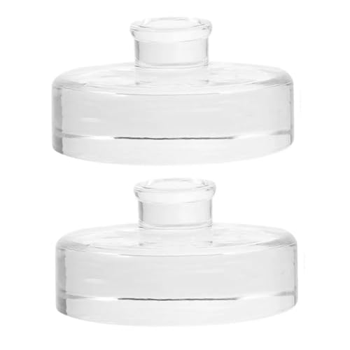 2 Pcs Fermentation Glass Weights for Wide Mouth Jars - Pickle Bottles with Sealing Lids for Efficient Fermenting - Durable, Transparent Fermenting Lids and Weights for Sauerkraut, Kimchi