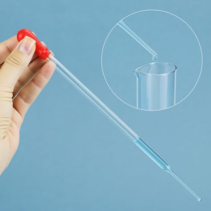 QWORK 100 mL Thick Glass Graduated Cylinder with Bumper Guards & Cylinder Brush, Measuring Liquid Lab Cylinders