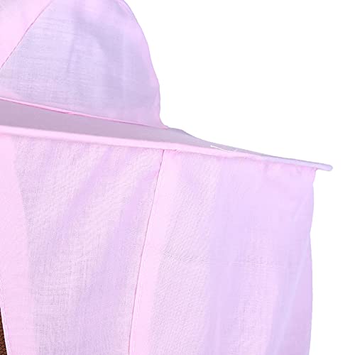 Professional Beekeeping Protective Jacket Suit for Beekeepers, Round Hat Veil with Net, Elastic Waist & Cuffs, Polyester, Blue or (Pink)
