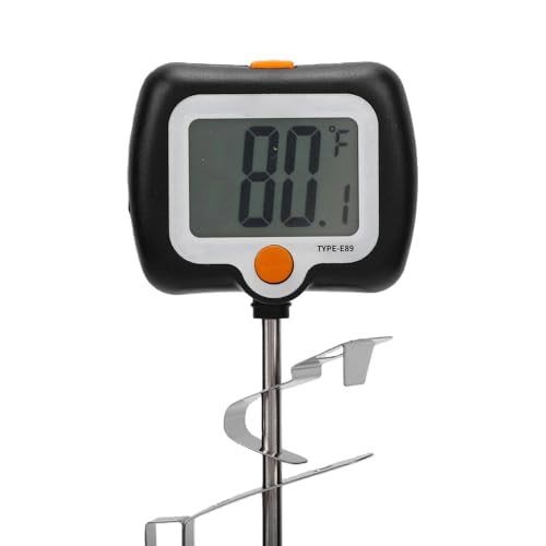 EVGATSAUTO Digital Candy Thermometer, 304 Stainless Steel Cooking Thermometer with Large LCD, 58F to 572F Readout, Hold and Clip Design for Candy Jam Chocolate Frying and Syrup (KT Black English