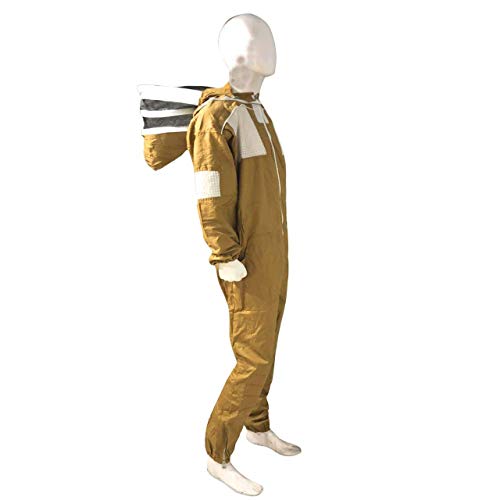 Clothes N Leather Gear Beekeeping Semi Ventilated Protection Beekeepers Suit with Fencing/FaceZipper Veil - size: Medium