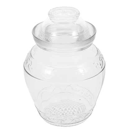 Sealed Glass Pickle Jar Large Capacity 3-jin Food Storage Canister Thickened Water-tight Fermentation Crock for Household Kimchi and Sauerkraut Preservation