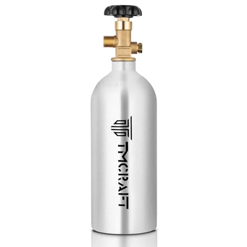 TMCRAFT 2.5lb CO2 Tank, High Strength Aluminum Alloy Cylinder with CGA-320 Valve, DOT Approved Cylinder for Kegerator kit and Draft Beer Dispensing