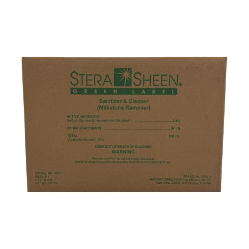 Stera Sheen Green Label Sanitizer - Cleaner and Milkstone Remover for Soft Serve, Shake Machines, Ice Makers and Commercial Equipment - By Purdy Products, 100 Count, 2 Ounce Sachets - size: 2 Ounce (Pack of 100)