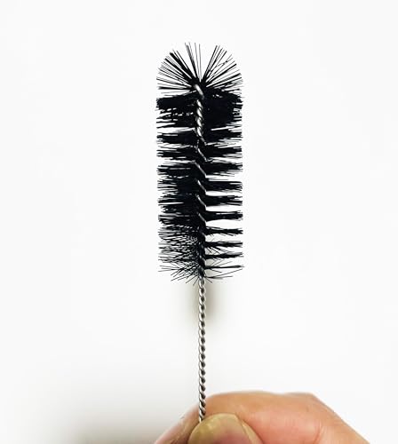 16 Pieces Bottle Brush Set, Nylon Bottle Brush with Flexible Stainless Steel Handle, Small and Long Handle Brush for Washing Narrow Neck Bottle, Straw, Pipes, Cup, Tube, Sink (Black) - color: Black