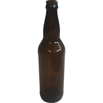Home Brew Ohio 22oz Crown Cap Amber Longneck Bottles, Case of 12