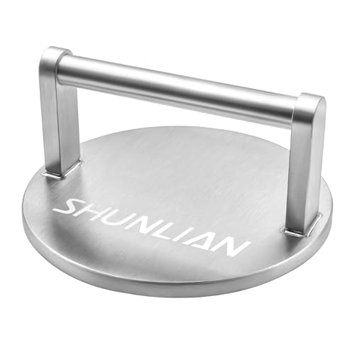 3.1lb Smash Burger Press 6" Stainless Steel Burger Smasher Tool | 1 Year Warranty | Heavy Weight | Dishwasher Safe | Stainless Steel | Solid & Buil To Last | Versatile Kitchen Cooking Press