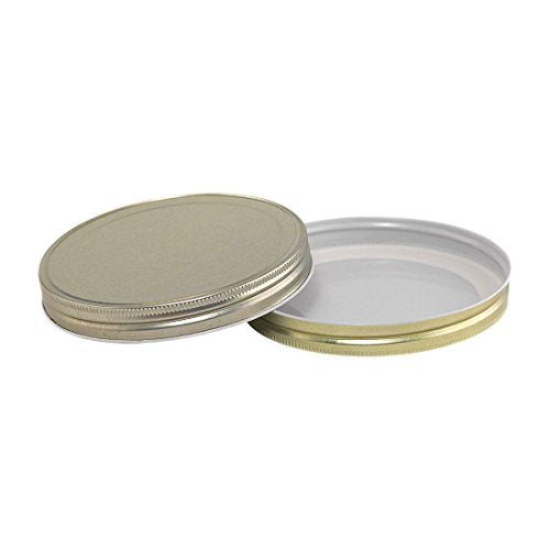 North Mountain Supply 1/2 Gallon Glass Wide-Mouth 110 CT Fermentation/Canning Jar With Gold Metal Lid - color: Gold