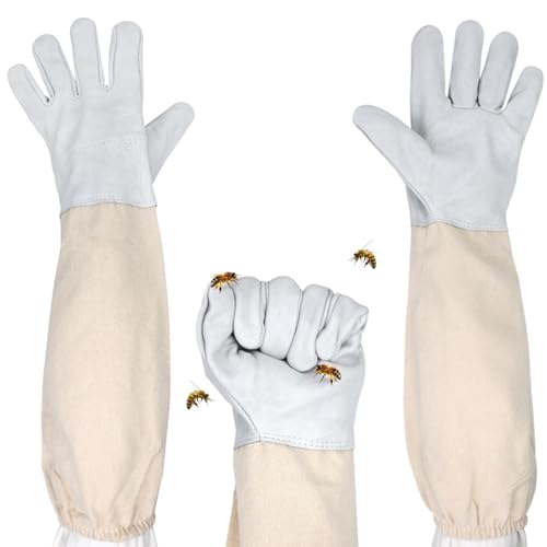 Bee Gloves Protective Leather Beekeeping Supplies Scratch-Resistant Long Sleeve Garden Gloves for Beekeepers Camping Car Mechanic