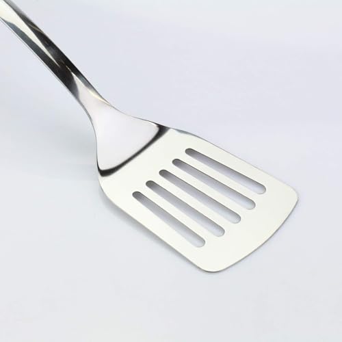 Stainless Steel Spatulas Set, 2 Pack Solid & Slotted Turner Spatulas, Metal Spatula Set for Cast Iron, Griddle, Eggs, Burgers and Pancakes - color: B-Turner Spatula Set