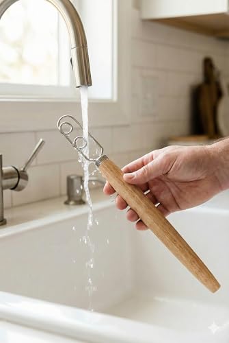 Sourdough Starter Stirring Hook and Danish Dough Whisk | Small Size to Fit in Jars | Improve the Mixing Standard Of Your Starter For Better Baking Results | New England Sourdough Starter Co. - size: 13 inches