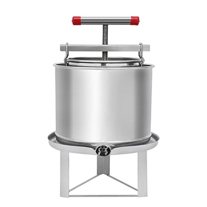LYNICESHOP 12.6L Manual Honey Press Extractor, Large DIY Fruit Honey Presser Stainless-Steel Beeswax Extractor Beekeeping Machine Juice Press Beekeeping Machine for Wine and Juice Making