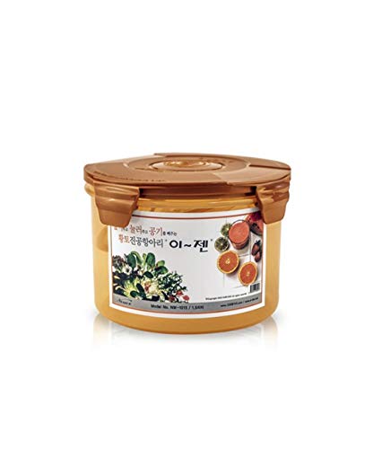 E-Jen Premium Kimchi, Sauerkraut Container Probiotic Fermentation with Inner Vacuum Lid Round (0.4 gal/ 1.5L) - size: 1.5 l