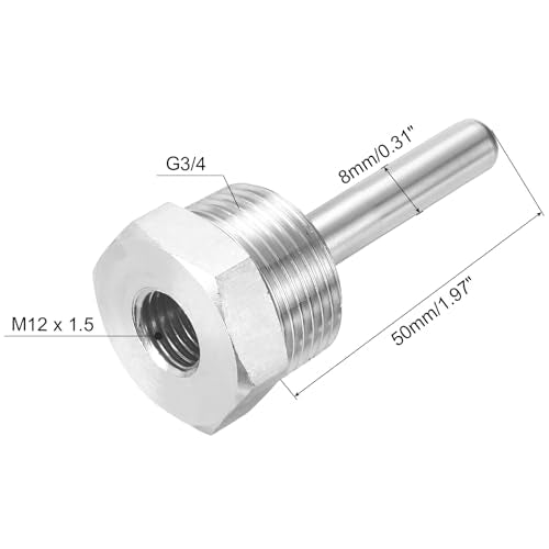 uxcell 8mm Dia G3/4 Thermowell Weldless Stainless Steel 304 with Cable Gland 50mm Length for Beer Fermenter, White - color: White, size: G3/4 x 50mm