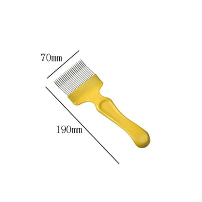 lasenersm 1 Piece Beekeeping Uncapping Fork Bee Keeping Uncapping Fork Bee Honey Uncapping Fork Stainless Steel Bee Keeping Tool with 21 Tines(Yellow, Curved)