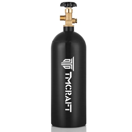 TMCRAFT 5lb CO2 Tank, High Strength Aluminum Alloy Cylinder with CGA-320 Valve, DOT Approved Cylinder for Kegerator kit and Draft Beer Dispensing (Black Glossy Coating)