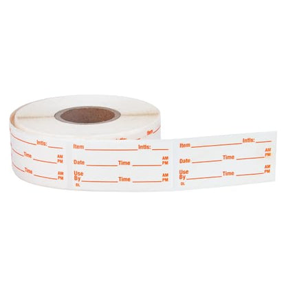 L LIKED 500 Stickers Use by 1 x 2 Inch Dissolvable Food Storage Labels for Containers Prep roll of 500 (Red) - color: Red