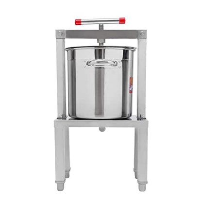 Fruit Wine Press 3.5Gallon/13.25L Manual Juice Maker Stainless Steel Fruit and Wine Press Nature Juice Making Press Machine with T-Handle for Cider Apple Grape Tincture Vegetables Honey Cheese - size: 13.25L/3.5Gallon-Silver
