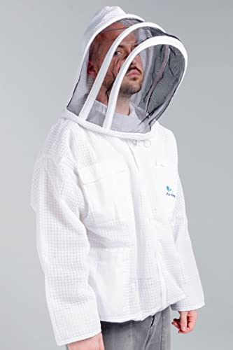 Premium Beekeeping Protective Vented Bee Hooded Jacket - size: Medium