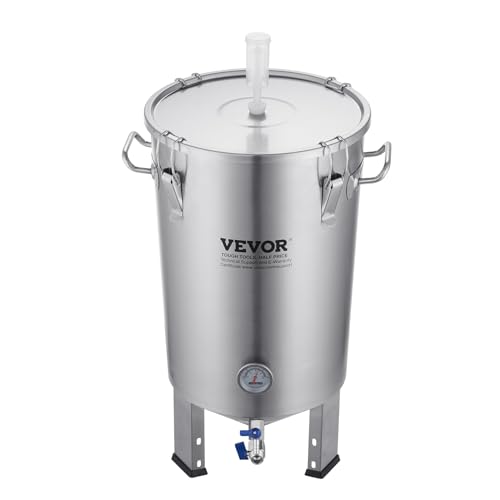 VEVOR Fermentation tank 8 Gallon Stainless Steel Beer Brew Fermentor Brew Bucket Fermentor for Home Brewing with Conical Base Brewing Equipment - size: 8 Gal-Fermenter1.0