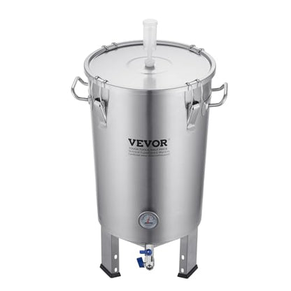 VEVOR Fermentation tank 8 Gallon Stainless Steel Beer Brew Fermentor Brew Bucket Fermentor for Home Brewing with Conical Base Brewing Equipment - size: 8 Gal-Fermenter1.0