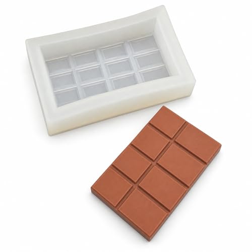 AWEJRIXX Silicone Mold for DIY Baking and Craft Projects, Flexible Reusable Mold for Chocolate, Candy, Fondant, Resin, Clay, Soap, Cake Decoration and Handmade Small Shapes (Chocolate Bar Shape) - color: Chocolate Bar Shape