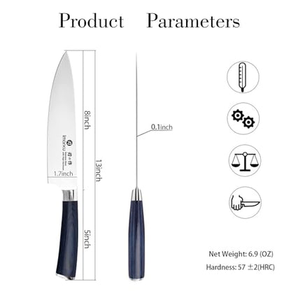 imarku Chef Knife - 8 Inch Pro Kitchen Knife, High Carbon Stainless Steel Japanese Knife, Chef's Knives with Ergonomic Handle, Ultra Sharp Knife, Gifts for Men and women,Blue Handle Gyutou Knives - color: Blue